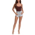 thumbnail image 2 of INSPIRE CHIC Womens'  V Neck Seamless Sleeveless Bodysuit Shapewear Tummy Control Briefs Body Shaper M Coffee, 2 of 5