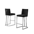 thumbnail image 2 of Counter Height Dining Chairs - Set of 2 - Modern Upholstered Bar Stools with Silver Legs, 2 of 2