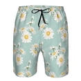 thumbnail image 4 of Naloa Floral Daisy Men's Beach Shorts, Surfing shorts, Swim trunks, Quick Dry Swim Trunks for Surfing Beach Fun - Small, 4 of 9