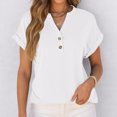 thumbnail image 5 of ​Spring Tops For Women Cotton, Blusas Casuales De Mujer Bonitas Short Sleeve Blouses Cotton Shirts Linen Button Up Shirt Dress Dresses Summer 2025 Womens Casual Black Outfits White, 5 of 5