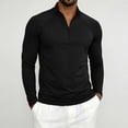 thumbnail image 6 of COMVALUE Men's Long Sleeve Athletic Shirts 1/4 Pullover Zip Sun Protection Rash Guard UPF 50+ Outdoor Running T-Shirts (Black, 3XL), 6 of 7