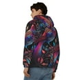thumbnail image 4 of Uemuo Artistic Colorful Bird for Men's Fashion Full-zip Hoodies & Sweatshirts with Kangaroo Pocket, Zip-up Hooded Sweatshirt, Moisture Wicking & Breathable-X-Large, 4 of 5