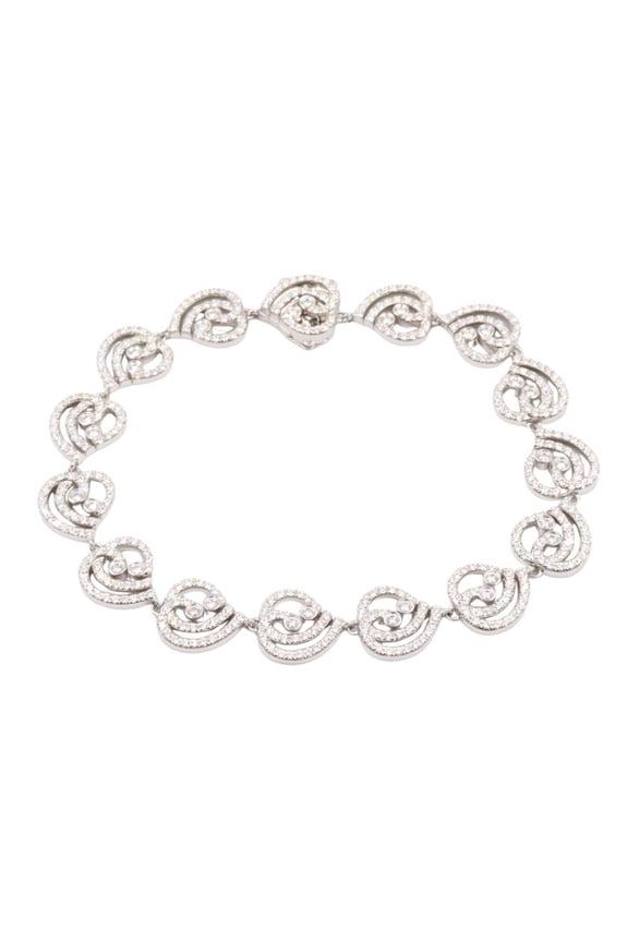 Pre-Owned Tiffany & Co. Enchanted Heart Bracelet, Pt950 Platinum with Diamonds, Women's, Silver...