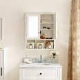 thumbnail image 5 of Spaco Bathroom Storage Cabinet, Medicine Cabinets with Mirror, 2 Doors 2 Adjustable Shelf, Storage Basket, White Wood Cabinet Wall Mounted for Indoor as Bathroom, Laundry Room, White, 5 of 10