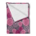 thumbnail image 2 of Pink and Grey Soft Flannel Fleece Blanket, Doodle Style Lace Swirled Circle Flower Pattern Ornamental Flourish, Cozy Plush for Indoor and Outdoor Use, 50" x 60", Fuchsia Magenta Grey, by Ambesonne, 2 of 5