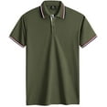 thumbnail image 2 of Geeksport Polo Shirts for Men Short Sleeve Solid Color Causal Collared Golf Tennis T-Shirt Men's Golf Polo Shirts Business Polo Shirts Army Green L, 2 of 8