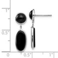 thumbnail image 3 of 14k White Gold Onyx Oval Dangle Post Earrings, 3 of 3