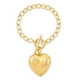 thumbnail image 1 of 925 Sterling Silver Gold Plated Heart Toggle Bracelet Amour, 1 of 5