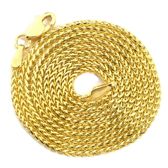 10K Yellow Gold 1.3mm Solid Diamond Cut Franco Chain Necklace (22")