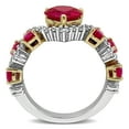 thumbnail image 6 of Created Forever Women's Created Ruby and Lab Grown Diamond Two-Tone Silver Semi-Eternity Ring, 6 of 10