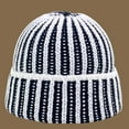 thumbnail image 2 of CoCopeaunts Two-Colors Striped Bucket Hat Color Knitted Fisherman Cap Warm Thickening Fashion Casual Women's Autumn Winter Hats, 2 of 8