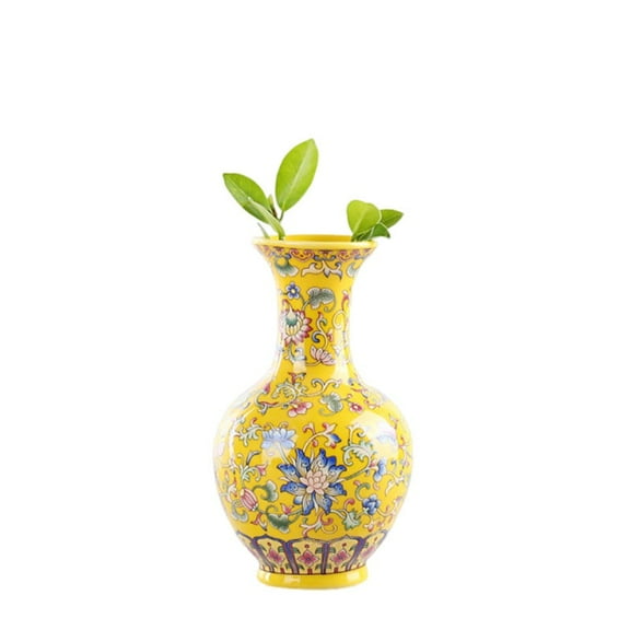 China Ming Style Vase Handmade Ornament Desktop Ceramic Vase Retro Chinese Decorative Vase Bonsai For Flower Arrangements Table Living Room Decoration