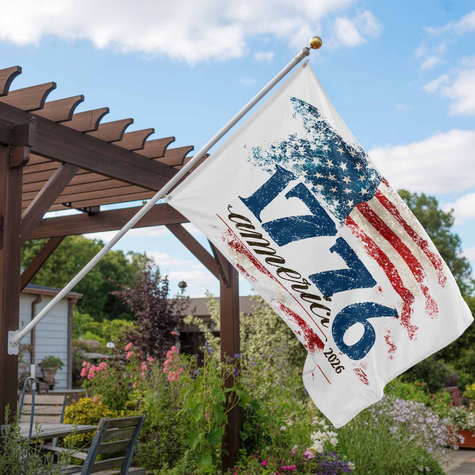 4th of July Flags for Outside 2x3 ft America1776-2026 Outdoor Flags Double Sided Grommets House Banner Vintage USA Flag Patio Yard Flag for Outdoor Party Porch Garden Independence Day Decor