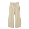 thumbnail image 4 of Sewkxo Girls Wide Leg Sweatpants Drawstring Elastic Waist Baggy Pants Trendy Loose Athletic Joggers with Pocket,Khaki 120, 4 of 6