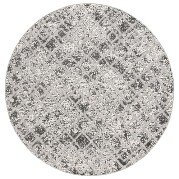 SAFAVIEH Cottage Jytte Geometric Indoor/Outdoor Area Rug, Grey, 6'7" x 6'7" Round