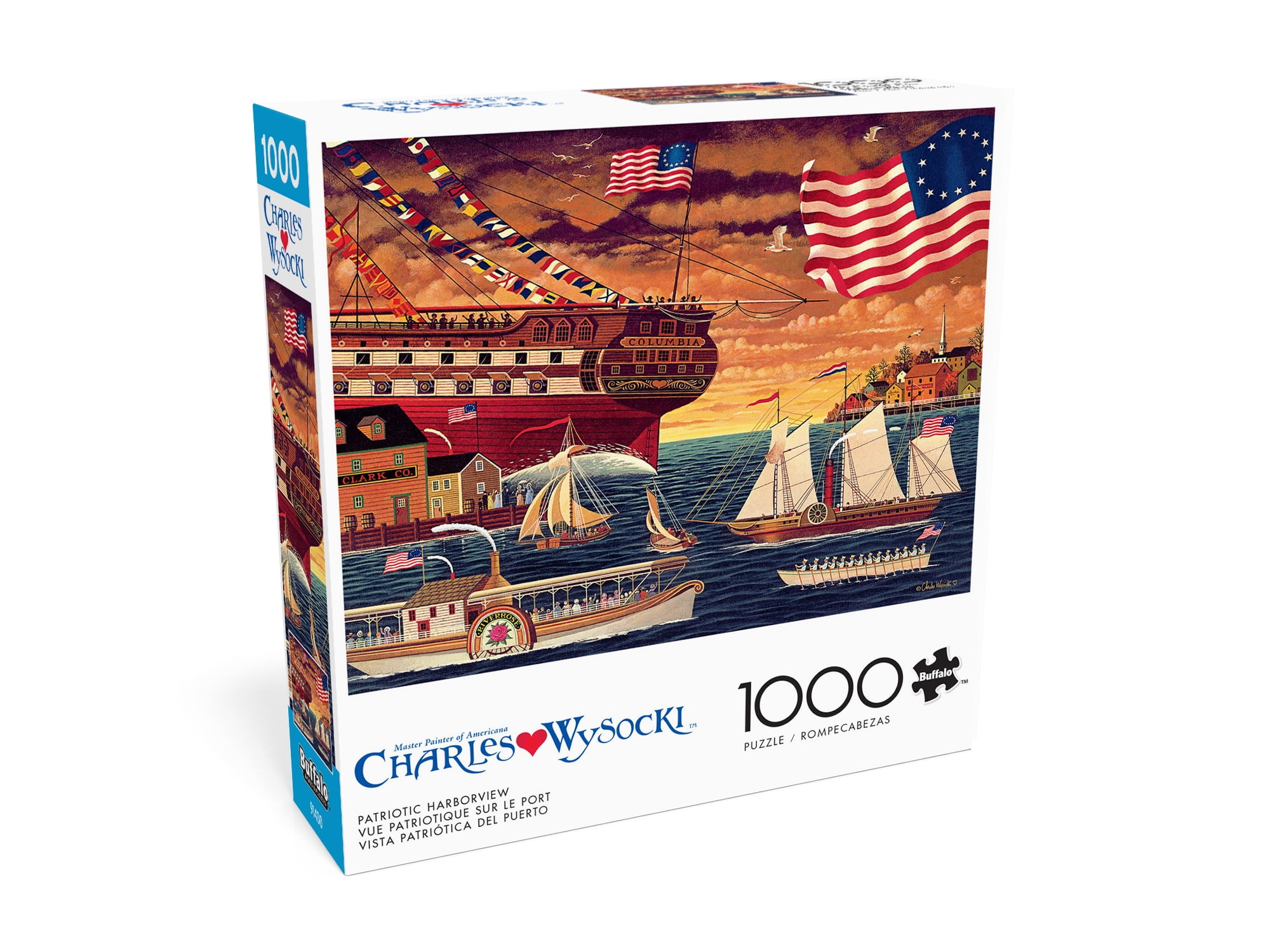 Buffalo Games Patriotic Harborview 1000-Piece Interlocking Jigsaw Puzzle for Adults Ages 14-99 Years