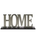 thumbnail image 1 of Benzara BM180836 Wood Alphabet Decor "Home" On Black Rectangular Base, Silver, 1 of 1