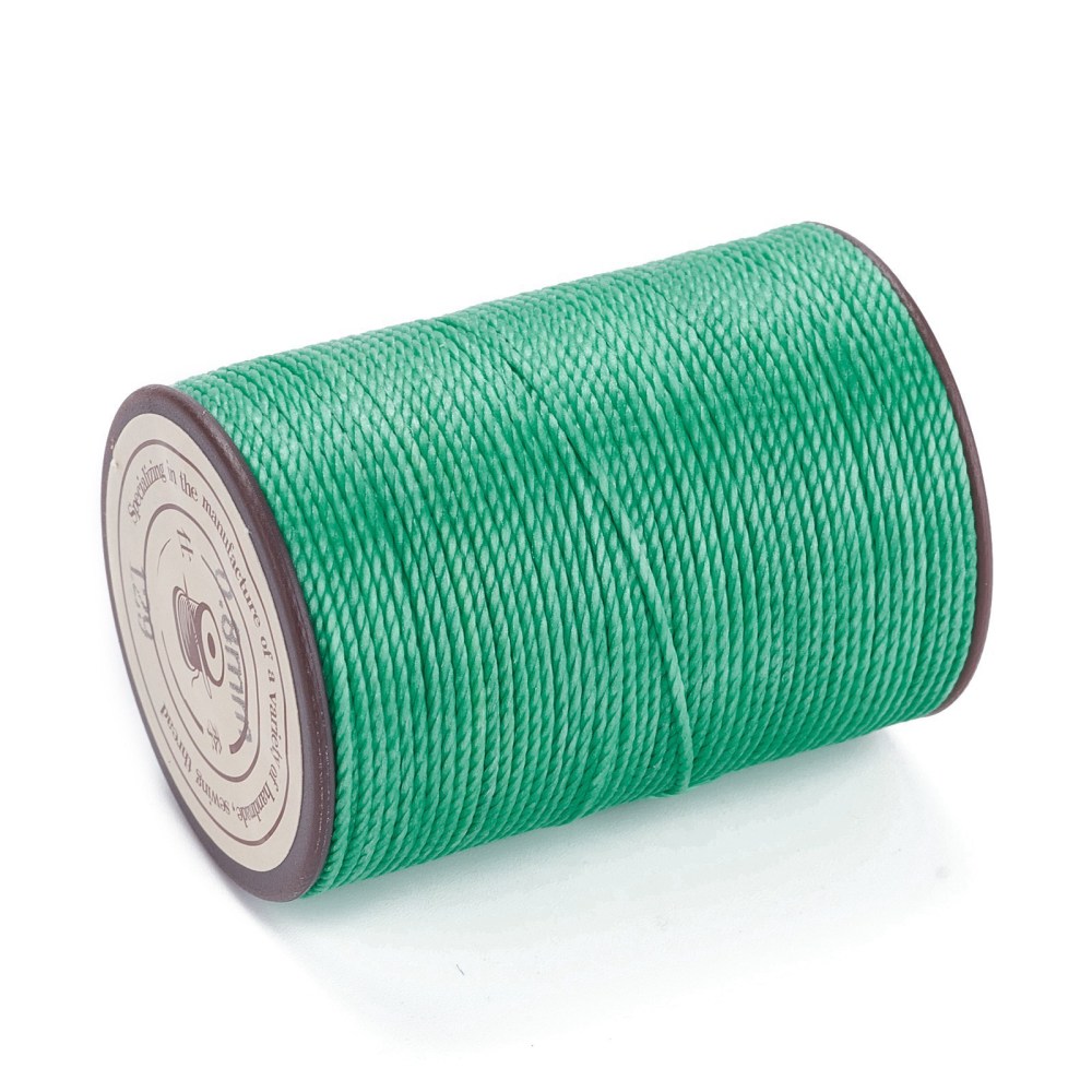 5rolls Round Waxed Polyester Thread String Micro Macrame Cord Twisted Cord for Leather Sewing Stitching Turquoise 0.8mm about 54.68 Yards(50m)/Roll