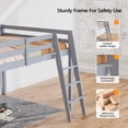 thumbnail image 5 of Zimtown Full Size Junior Low Loft Bed with Stairs, White Wood Bunk Bed Frame, No Box Spring Required, Gray, 5 of 10