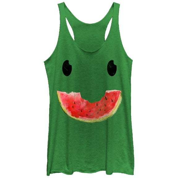 Women's Lost Gods Watermelon Smile  Racerback Tank Top Envy Green Small