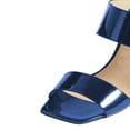 thumbnail image 4 of YDN Women Simple Stiletto Thin High Heel Slide Sandals Square Open Toe Slip On Mules Office Ladies Dress Sexy Shoes Size 6 Navy, 4 of 4