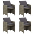 thumbnail image 1 of vidaXL Garden Chairs with Cushions 4 pcs Poly Rattan Grey, 1 of 5