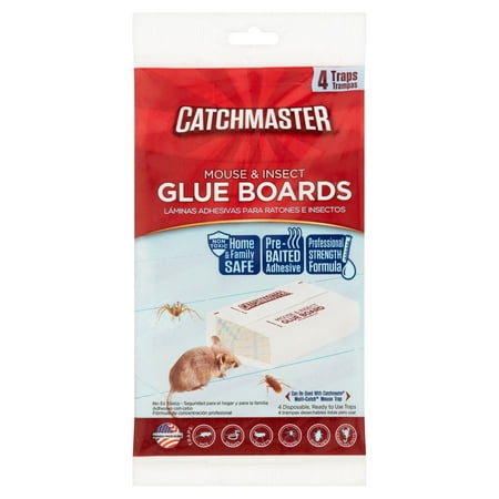Catchmaster Mouse & Insect Glue Board Traps, 4 Ct (The Best Bait For Mouse Traps)