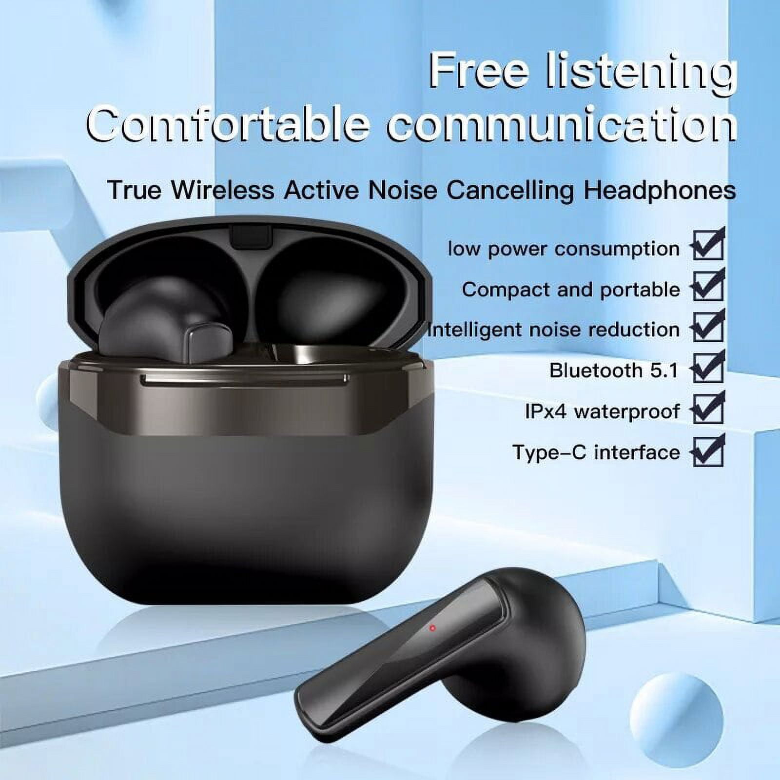 TWS Bluetooth 5.1 True Wireless Earphones with Charging Case Waterproof Volume Control Hands Free Sports Earbuds for IOS/Android