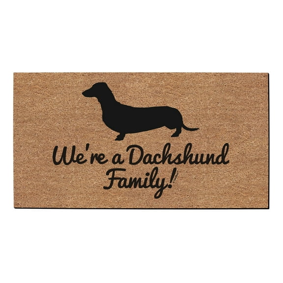 ThisWear Dachshund Mom We're A Dachshund Family New Home Decor Doormat Simulated Coir