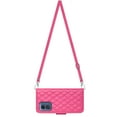thumbnail image 3 of SaniMore Case for Motorola Moto G Play 2024, PU Leather 3D Lattice Stylish for Girls Crossbody Lanyard Flip Kickstand Card Slots Cash Pocket Magnetic Clasp Protective Shockproof Wallet Shell, Rose, 3 of 9