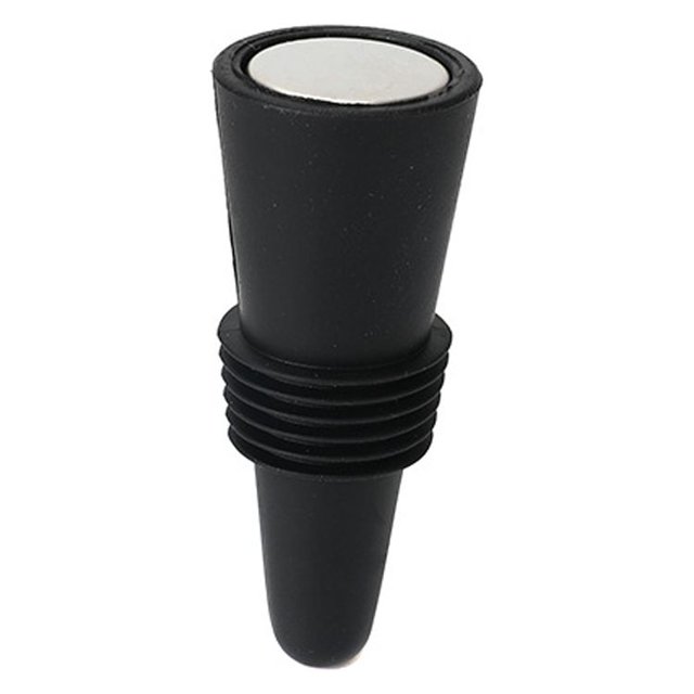 Tapones para vino, sellador de botellas de silicona reutilizable con agarre superior para mantener el vino fresco, color negro brillar Electrónica