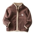 thumbnail image 2 of Uxgjfwu Kids Fleece Jacket Boys And Girls Fashion Solid Color Cute Plush Thickening Keep Warm Zipper Coat, 2 of 5