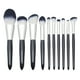 thumbnail image 1 of Juego de 10 brochas de maquillaje con mango de madera cian, brocha para polvos sueltos y brocha para cejas, 1 of 4
