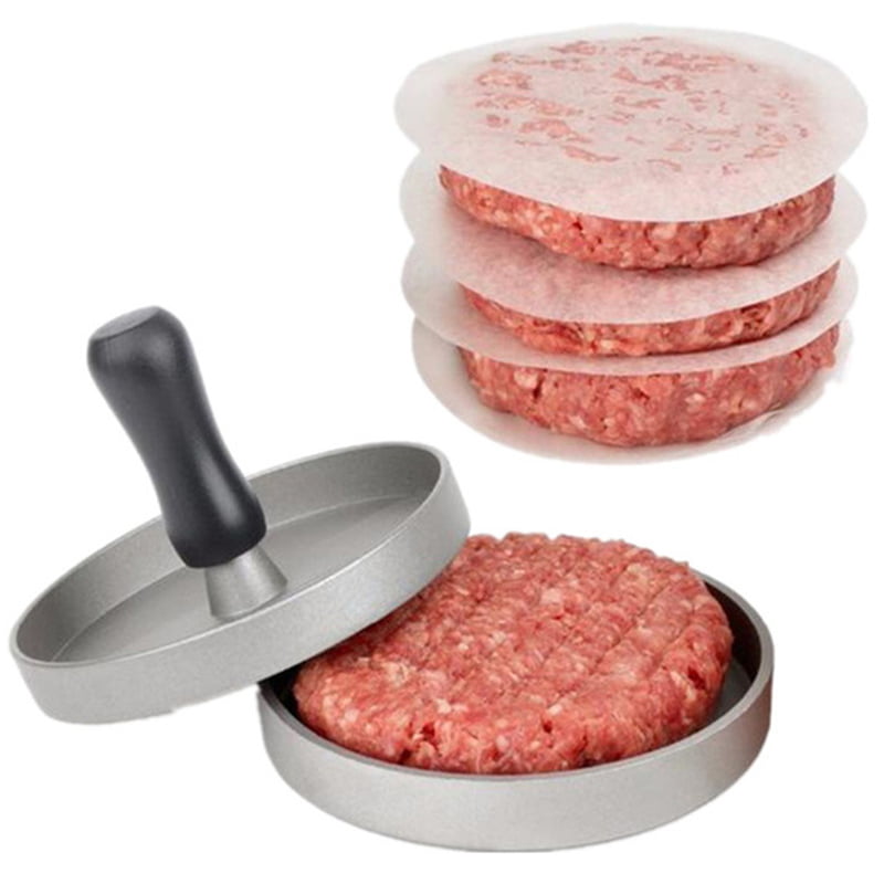 Double Burger Press Hamburger Maker Non Stick Aluminium Beef Patty Meat BBQ 
