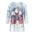 thumbnail image 6 of GEWSEY 4Th of July Shirts Women 3/4 Sleeve Crewneck Cute Shirts Casual Print T Shirt (Light Blue, M), 6 of 8