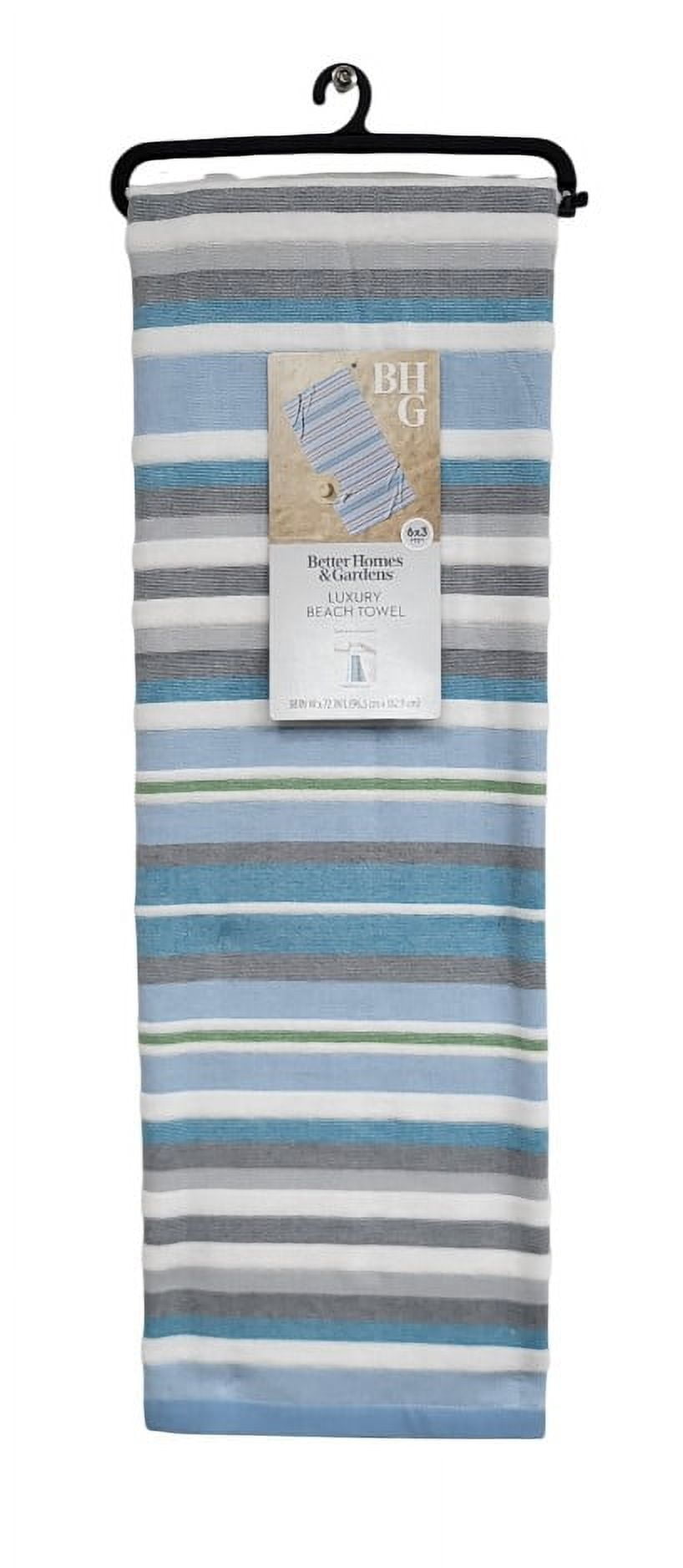 Better Homes & Gardens Coastal Tropez Striped Blue & Gray Cotton-Blend Beach Towel