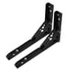 thumbnail image 1 of 2 uds soporte de ángulo plegable triangular soporte de estante bisagras de pared banco colgante de pared 10 pulgadas de negro kusrkot Soporte de ángulo plegable, 1 of 8