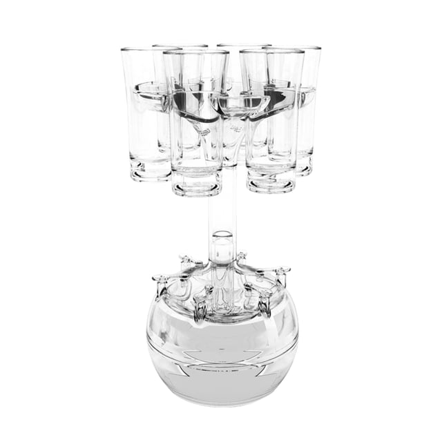 Dispensador de 6 vasos para bebidas, cóctel, juegos para beber, dispensador para bar, fiesta, hogar, juego transparente Guardurnaity HA003576-01