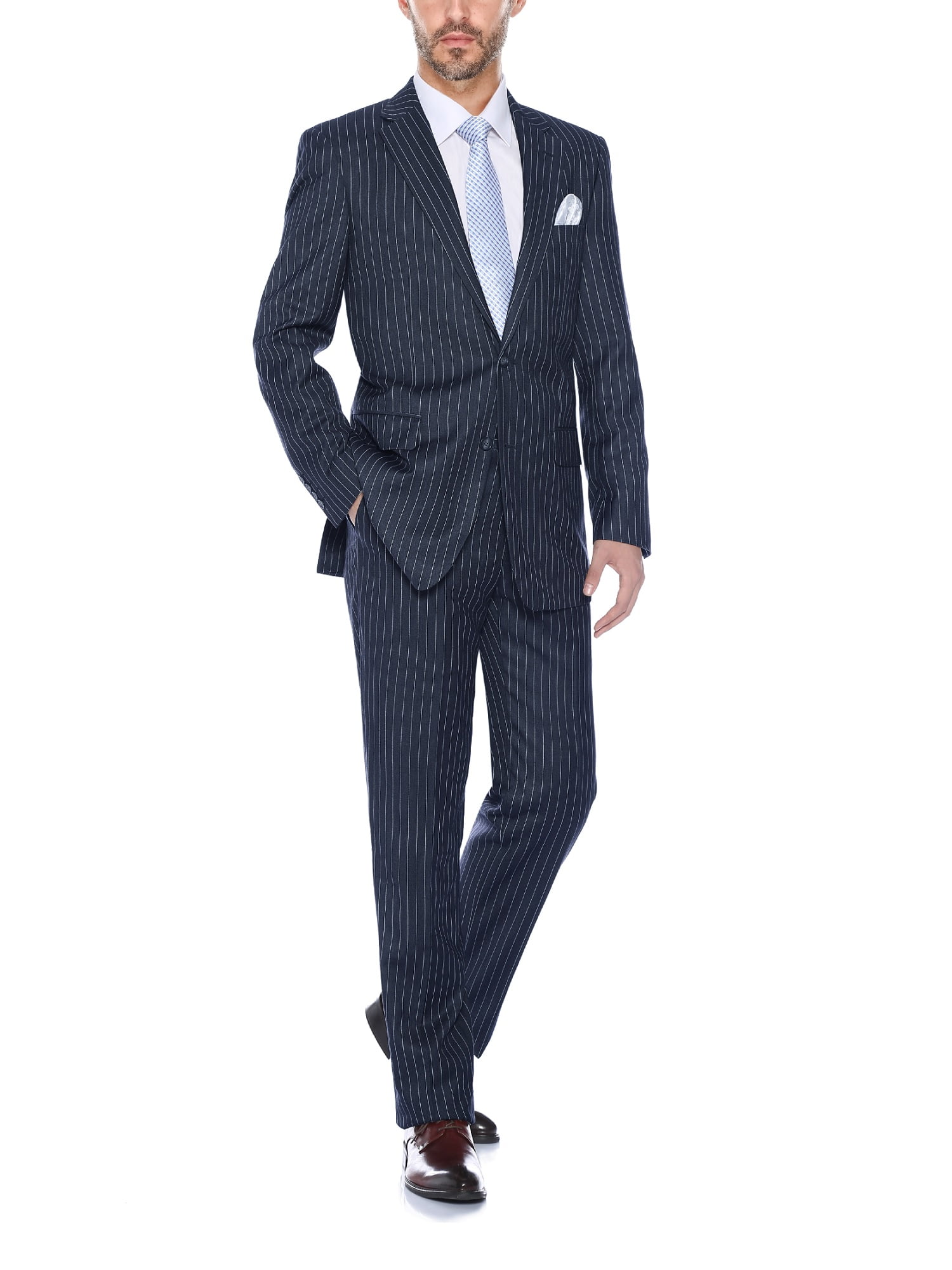 mens navy blue pinstripe pants