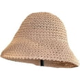 thumbnail image 5 of CoCopeaunts Straw Bucket Hats for Women New Folding Outdoor Beach UV Protection Basin Hat for Lady Solid Color Bowler Cap, 5 of 8