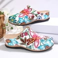 thumbnail image 6 of Pandaie Closed Toe Clogs for Women Flower Print Low Wedge Slip on Mules Shoes Comfortable Backless Dressy Walking Slides Size 6-10, 6 of 8