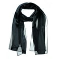 thumbnail image 3 of NYFASHION101 Women's Versatile Satin Striped Sheer Chiffon Scarf Headwear - Black, 3 of 4