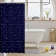 thumbnail image 3 of Manfei Twinkling Stars Print Shower Curtain 72Wx84L,Kawaii Cartoon Polka Dot Bathroom Shower Curtain,Dark Blue, 3 of 5