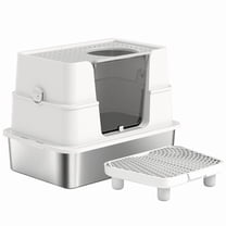 imerelez Large Cat Litter Box for Indoor Cats Kitty Litter Box,Tool-Free Assembly,Multi Cat Litter Box