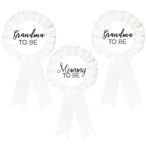 1 Pin de hojalata para mamá para ser, neutro, 2 insignias para abuelas futuras, botón de baby shower, regalos para nueva mamá, revelación de género, fiesta, niña o niño, botón de roseta blanca, celebr