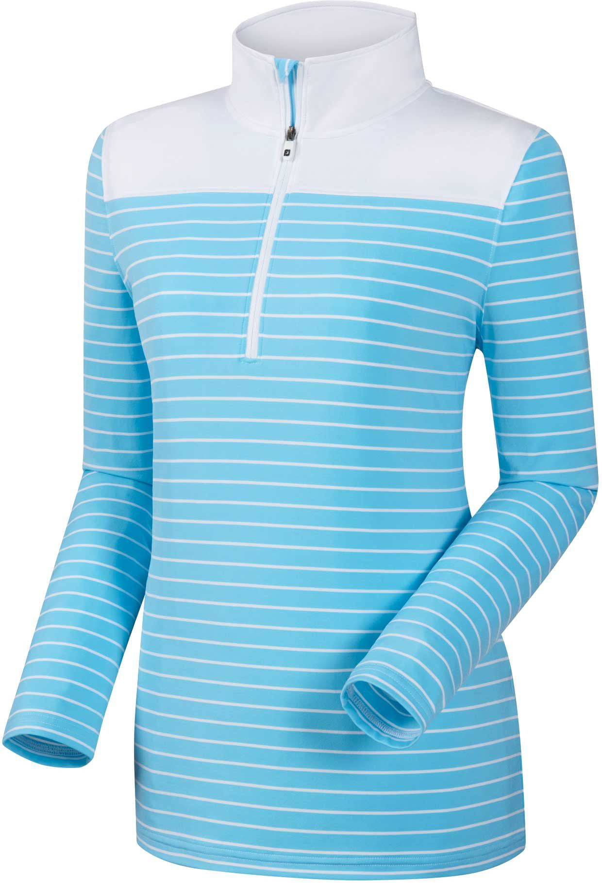 FootJoy FootJoy Women's HalfZip Stripe and Solid Yoke Golf Pullover
