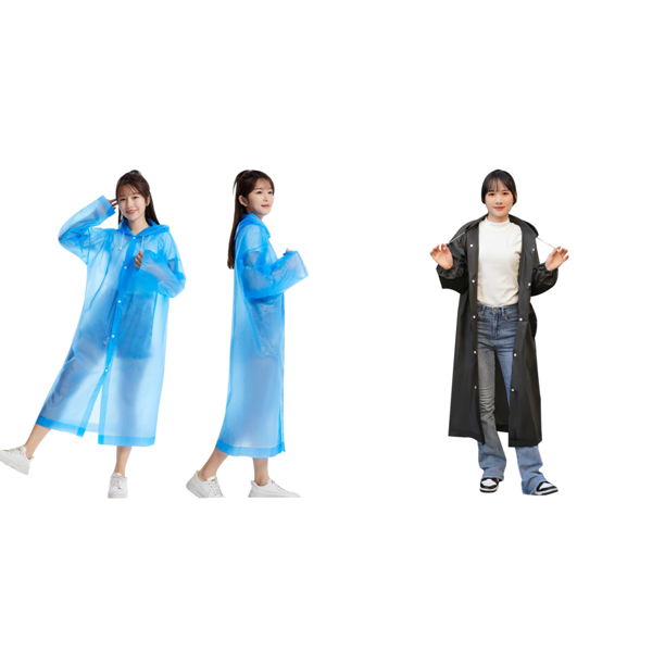 Ponchos de lluvia con capucha con cordón impermeable impermeable para adultos azul 10pcs