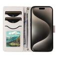 thumbnail image 4 of Crossbody Wallet Case for iPhone 11, Credit Card Slots Elegant PU Leather Magnetic Closure Shoulder Strap Purse Phone Case Flip Kickstand Full Body Protection Cover for Women Girls, White, 4 of 9