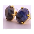 thumbnail image 6 of Natural Oval Lapis Lazuli Gold Stud Earrings, 6 of 10