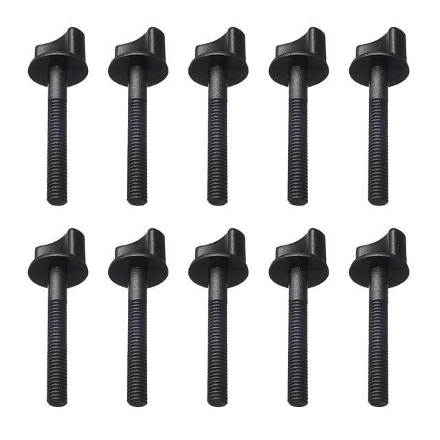 HUGFEGWE 10Pcs M6 x 40mm Nylon Thumb Screw Bolt Hand Plastic Screws Metric Thread for RC Model Aircraft Black CJB91-113299